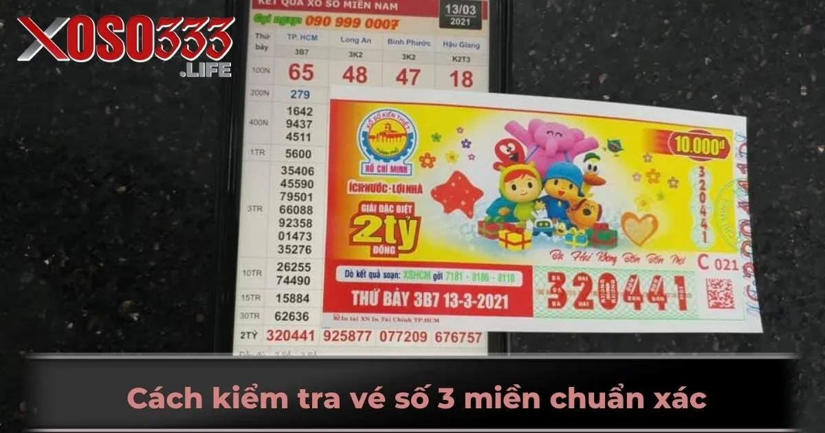 Cách kiểm tra vé số 3 miền chuẩn xác